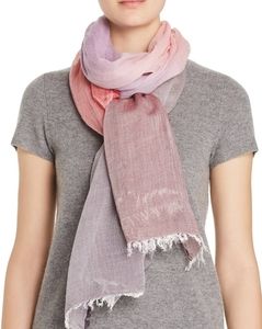 AQUA Ombre Fringe Cotton Scarf Wrap Made in Italy
